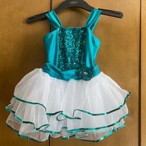Revolution teal and white tutu costume CSM, 2 available